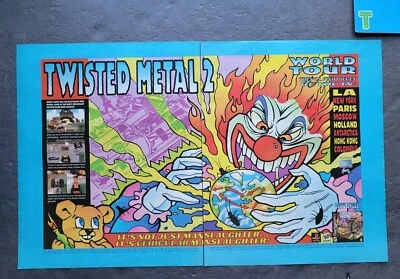 Twisted Metal 2 PS1 Video Game Promo 2 Page Print Advertisement Vintage 1996 - Image 1 of 2