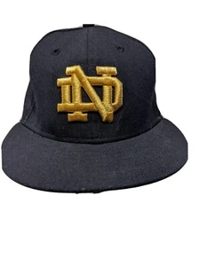 Notre Dame Fighting Irish Fitted Hat (Baseball Cap) 6 3/4 dark navy - Picture 1 of 7