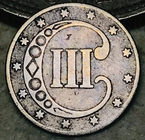 1852 Three Cent Silver Piece Trime 3c Type 1 Ungraded Choice US Coin CC16599 Cover