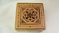 Vintage Wood Inlay Trinket Keepsake Jewelry Box