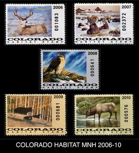 Satz von 5 Colorado Habitat Briefmarken postfrisch 2006 2007 2008 2009 2010 - Bild 1 von 7