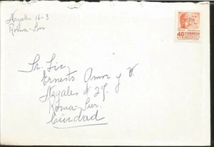 J) 1956 MEXICO, TABASCO ARQUEOLOGY, OLMECA HEAD, AIRMAIL, CIRCULATED COVER, INTE - Picture 1 of 1