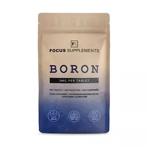 Suplemento de boro 3 mg | 240 comprimidos veganos | Premium | Para articulaciones y huesos sanos - Imagen 1 de 7