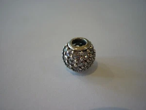 GENUINE - PANDORA STERLING SILVER CHARM " SPARKLING CLEAR PAVE " S925 ALE - Imagen 1 de 6