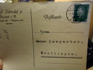 Postkarte Durlach 4.4.1931 nach Reutlingen - Bild 1 von 3