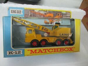 Matchbox Lesney King-Size K-12 Scammell 6-Wheel Crane- yellow, boxed