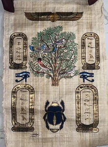 Arte de papiro Ashraf original firmado - Imagen 1 de 2