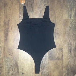 Women's Square Neck Sleeveless Backless Seamless Double Lined Bodysuit Tank Top - Picture 1 of 7