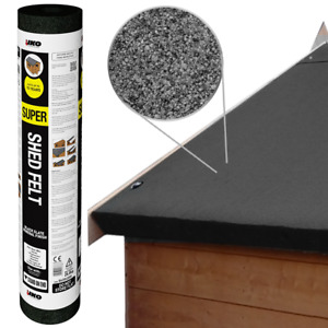 IKO Super Shed Felt | Black 8m x 1m | Garden Roofing Felt Bitumen Roof Sheet