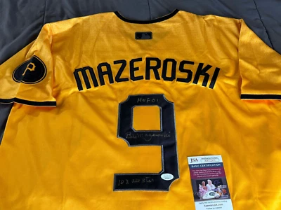 BILL MAZEROSKI Signed PITTSBURGH PIRATES Jersey Auto HOF 01 JSA COA 10x AS $ - Image 1 of 4