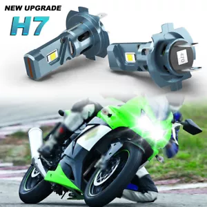 For Kawasaki Ninja 250r 2008-2012 Motorcycle LED Headlight H7 White Bulbs Pair - Picture 1 of 14