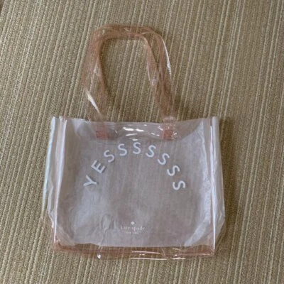 kate spade NEW YORK See-through Clear Tote Bag Pink H11×W12.6×D2in/ handle25.6in - Image 1 of 3