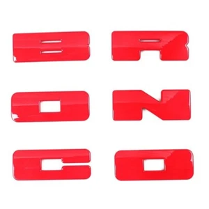 Red ABS grille badge lettering modified decal trim cover adorns Ford Mustang - Picture 1 of 14