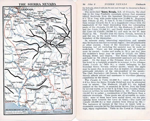 Sierra Nevada 1929 mapa orig. + guía inglés (3 p.) Granada Motril Orgiva Güéjar - Foto 1 di 1