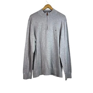 Vineyard Vines Sweater Mens 1/4 Zip Pullover Cotton Gray Size XL 1E0276 NWT - Picture 1 of 10