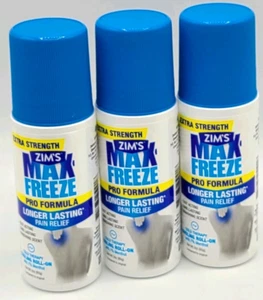 Zim’s Max-Freeze Pro Formula Roll-On Pain Relief  3 oz ea Pack of 3 - Picture 1 of 2