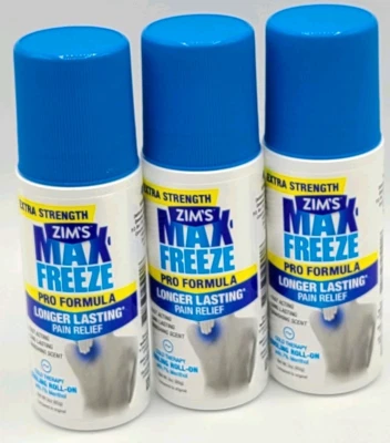 Zim’s Max-Freeze Pro Fórmula Roll-On Alivio del Dolor 3 OZ ea Paquete de 3 Foto 1 de 2