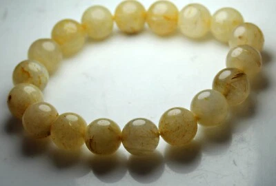 High Quality Golden Rutilated Quartz Bracelet 8mm for phobias, High motivation   - Image 1 of 4