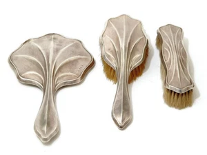 William Aitken 3-tlg. Toiletten Set Sterling Silber 925 Birmingham um 1908 - Bild 1 von 4