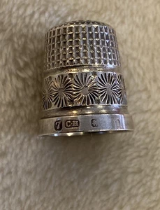 Frühe 1900’s Chester Hallmark Charles Horner MASSIVER SILBER FINGERHUT No:7 - Bild 1 von 12