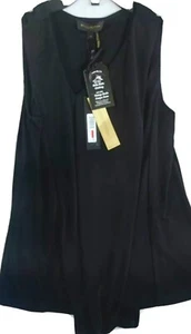Donna Karen New York XS Bluse Damen klassisch schwarz V drapiert ärmellos $ 150 - Bild 1 von 11