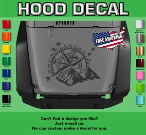 Hood Decal Fits Jeep Wrangler H-228 (Compass) - Picture 1 of 3