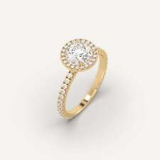 1.4 carat Round Cut Engagement Ring | Real Mined Diamond in 14k Yellow Gold