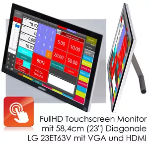 SEHR ELEGANTER 23" 58cm TOUCHSCREEN 10-PUNKT MONITOR FULLHD LG 23ET63V V605 - Bild 1 von 1