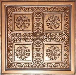 Sistema Griglia, Pop In, 24" x 24", 3D, PVC, Piastrelle Soffitto, ANCARA Rame Marrone - Foto 1 di 3