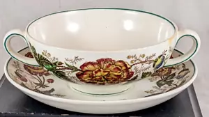 Wedgwood of Etruria & Barlaston Surrey Rust Two Handled Soup Cup/Saucer - Imagen 1 de 16
