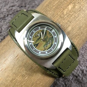 Roxy by Nixon Women T40314 Camouflage Dial 30mm Green Leather Quartz Watch 7" - Picture 1 of 13