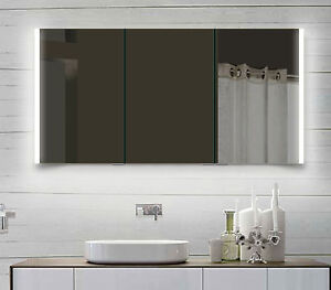 Alu LED Beleuchtung Spiegelschrank Badschrank Badezimmerschrank Wandschrank 140