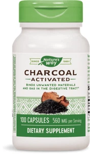 Nature's Way, Carbón Activado, 560 mg, 100 Cápsulas (280 mg Por Cápsula) - Imagen 1 de 1
