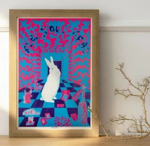 Joseph McHugh - White Rabbit Keep Your Head Hippy Retro Repro Poster :: 36"x24" - Picture 1 of 2