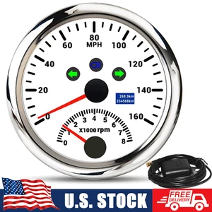 85mm Digital GPS Speedometer Gauge 0-160MPH With Tachometer 8000RPM For Boat US - Picture 1 of 17