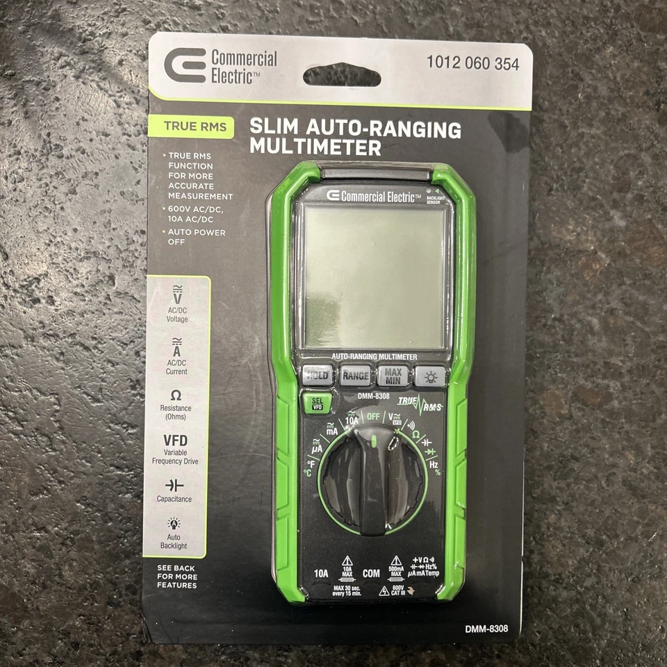 Multímetro digital comercial elétrico 600V True RMS fino alcance automático - Imagem 1 de 1