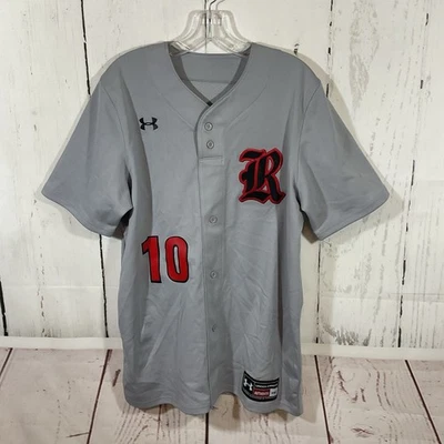 Under Armour Rochester Red Wings Baseball Jersey Men M Gray MiLB Pullover Rare - Image 1 of 4