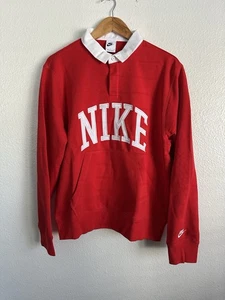 Nike Sportswear Rugby Club Fleece Long Sleeve Polo Shirt Nike SB Men Size Medium - Picture 1 of 5