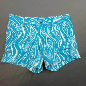 Pantalones Cortos Lilly Pulitzer Para Mujer 2 Azul Callahan Joe Pez Vibrante Resort Algodón Audaz - Imagen 1 de 8