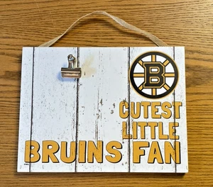 Clip It Weathered Baby Logo Photo Frame Boston Bruins NHL House Wall Sign - Picture 1 of 14