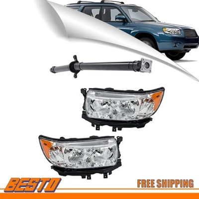 Juego de faros transparentes cromados para 06-08 Subaru Forester eje de transmisión trasero eje de hélice Foto 1 de 4