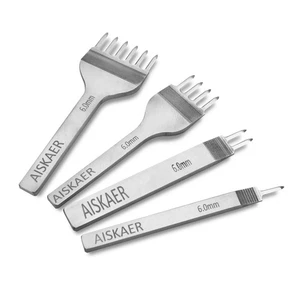 Aiskaer Leather Stitching Punch Set, Diamond Chisel Tools, 6mm White Steel - Picture 1 of 6