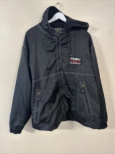 Giacca vintage FUBU uomo grande bomber nero 05 Y2K hip hop spell out full zip - Foto 1 di 15