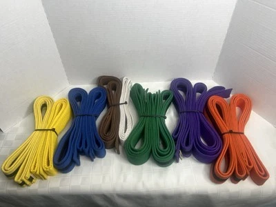 Lot of 12 - Karate Taekwondo Martial Arts Belts- almost all colors (XL) - Image 1 of 4