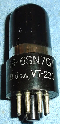 1 Ken-Rad JAN CKR 6SN7GT VT-231 Vacuum Tube - 1940's Vintage Audio Twin Triode - Image 1 of 4