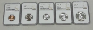 1963 1C, 5C, 10C, 25C, 50C 5-piece Proof Set NGC Certified PF67 - Picture 1 of 11