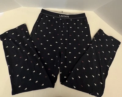 LACOSTE Sleepwear Pants Adult Medium Blue Logo AOP Lounge Pajamas - Image 1 of 4