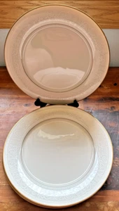 Lot Of 4 Noritake Ivory China 7562 Tulane Gold Trim 10 5/8” Dinner Plate Scrolls - Picture 1 of 6