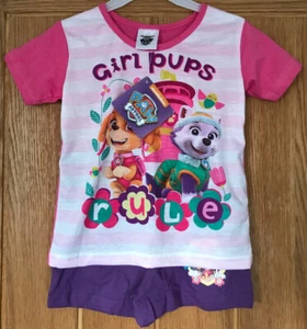 GIRLS PAW PATROL PYJAMAS AGE 2-3 YEARS PJS SHORTS & T-SHIRT SUMMER PJ SET - Picture 1 of 1
