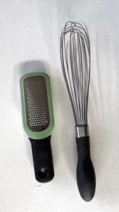 OXO Good Grips Whisk & Etched Zester Cheese Grater Stainless Steel Non Slip Grip - Picture 1 of 12